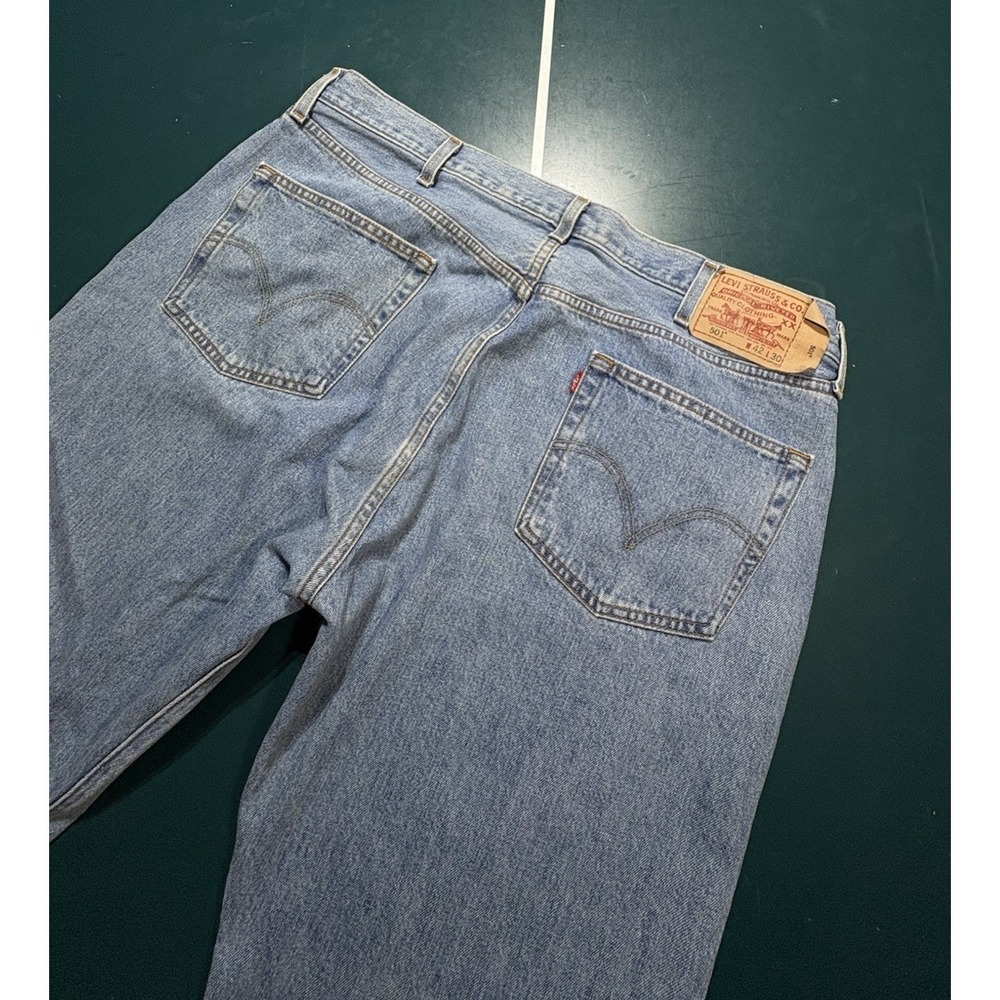 Vintage 80s Levi's 501 Button Fly Denim Jeans Straight Leg 38x30 Mint Condition - Picture 9 of 16